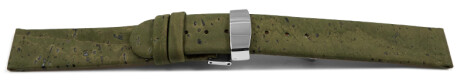 Veganes Uhrenarmband Kippfaltschließe aus Kork Avocado 12mm 14mm 16mm 18mm 20mm 22mm