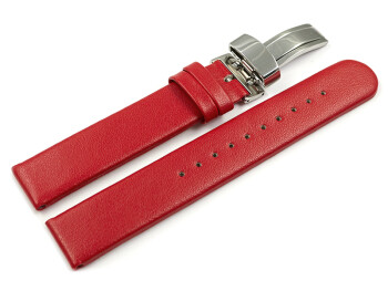 Veganes Uhrenarmband Kippfaltschließe Apfelfaser rot 16mm Gold