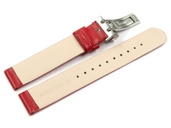 Veganes Uhrenarmband Kippfaltschließe Apfelfaser rot 16mm Gold