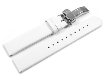 Veganes Uhrenarmband Kippfaltschließe Apfelfaser weiß 14mm Stahl