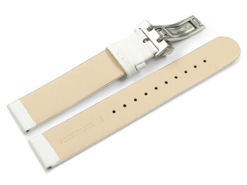 Veganes Uhrenarmband Kippfaltschließe Apfelfaser weiß 14mm Stahl
