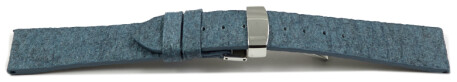 Veganes Uhrenarmband Kippfaltschließe aus Ananas blau 14mm 16mm 18mm 20mm 22mm