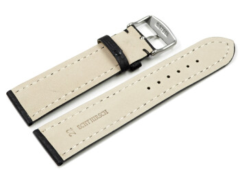 Uhrenarmband Hirschleder schwarz stark gepolstert sehr weich 24mm Schwarz