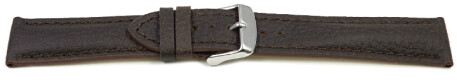Uhrenarmband Hirschleder dunkelbraun stark gepolstert sehr weich 18mm Schwarz