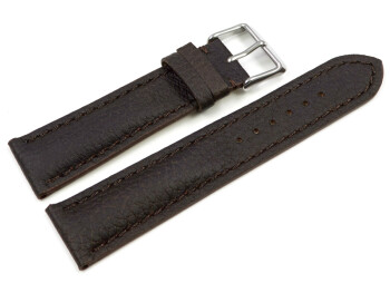 Uhrenarmband Hirschleder dunkelbraun stark gepolstert sehr weich 18mm Schwarz