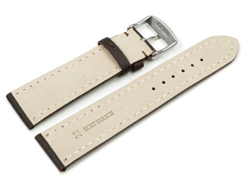 Uhrenarmband Hirschleder dunkelbraun stark gepolstert sehr weich 18mm Schwarz