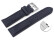 Uhrenarmband Leder pflanzlich gegerbt dunkelblau mit Schnellwechsel-Federsteg 18mm Schwarz
