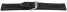 XL Uhrenarmband atmungsaktiv gelocht schwarz aus Leder 22mm Schwarz