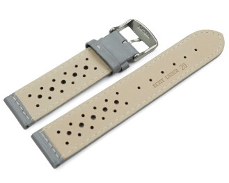 Uhrenarmband Leder Style grau 18mm Schwarz