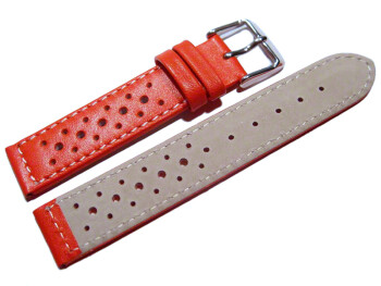 Uhrenarmband Leder Style rot 20mm Schwarz