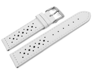 Uhrenarmband Leder Style weiß 20mm Schwarz