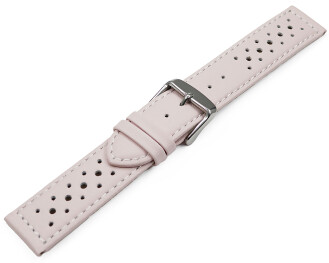 Uhrenarmband Leder Style zartrosa 20mm Schwarz