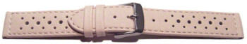 Uhrenarmband Leder Style zartrosa 20mm Schwarz