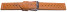 Uhrenarmband Leder Style orange 18mm Schwarz