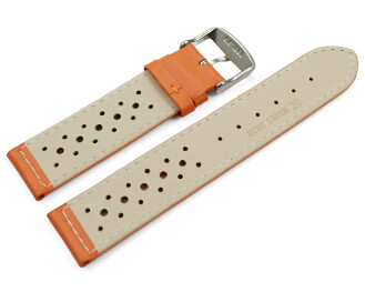Uhrenarmband Leder Style orange 20mm Schwarz