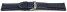 Uhrenarmband echt Leder glatt dunkelblau 20mm Schwarz
