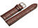 Uhrenarmband - Rundanstoß - leicht gepolstert - Kroko - dunkelbraun  20mm Schwarz