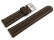 Uhrenarmband echt Leder glatt dunkelbraun 24mm Schwarz