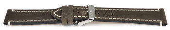 Uhrenarmband massives Sattelleder dunkelbraun 20mm Schwarz