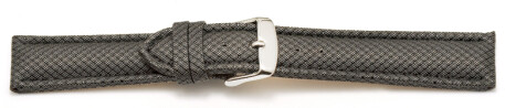 Uhrenarmband gepolstert HighTech Material Textiloptik hellgrau 18mm Schwarz
