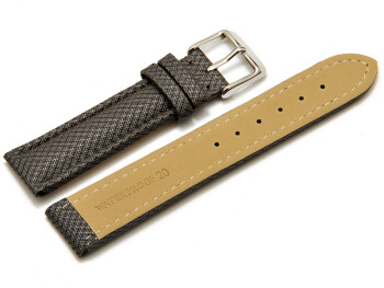 Uhrenarmband gepolstert HighTech Material Textiloptik hellgrau 18mm Schwarz