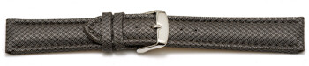 Uhrenarmband gepolstert HighTech Material Textiloptik dunkelgrau 22mm Schwarz