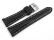 Uhrenarmband - Leder - stark gepolstert - glatt - schwarz - 22/18mm Schwarz