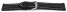 Uhrenarmband Leder stark gepolstert glatt schwarz 23mm Schwarz