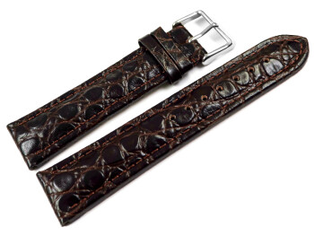 Uhrenarmband Leder gepolstert African dunkelbraun 24mm Schwarz