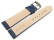 Uhrenband echtes Leder gepolstert genarbt blau 24mm Schwarz