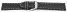 Uhrenarmband Leder schwarz weiße Naht 18mm Schwarz
