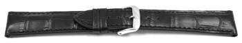 Uhrenarmband RIOS Kroko Prägung art manuel schwarz 19 mm Schwarz