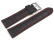XL Uhrenarmband - Kroko Prägung - gepolstert - Leder - schwarz - rote Naht XL 26mm Schwarz