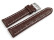 XL Uhrenarmband gepolstert Leder Kroko Prägung dunkelbraun 20mm Schwarz