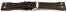 Uhrenarmband Leder glatt dunkelbraun 2 Nieten Vintage Look 20mm Schwarz