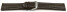 XL Uhrenband echtes Leder gepolstert genarbt dunkelbraun weiße Naht 20mm Schwarz