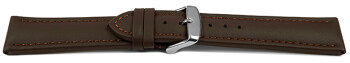 XL Uhrenarmband Leder Glatt dunkelbraun TiT 18mm Schwarz