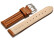 Uhrenarmband - echt Leder - doppelte Wulst - glatt - hellbraun 22mm Schwarz