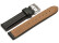 Uhrenarmband - echt Leder hydrophobiert - doppelte Wulst - glatt - schwarz 18mm Schwarz