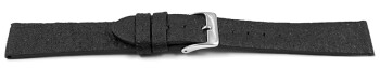 Veganes Uhrenarmband aus Ananas schwarz 22mm Schwarz