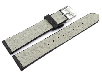 Veganes Uhrenarmband aus Ananas schwarz 22mm Schwarz