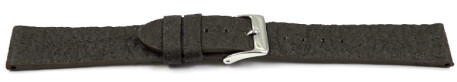 Veganes Uhrenarmband aus Ananas dunkelbraun 20mm Schwarz