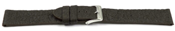 Veganes Uhrenarmband aus Ananas dunkelbraun 20mm Schwarz