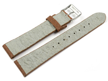 Veganes Uhrenarmband aus Ananas hellbraun 22mm Schwarz