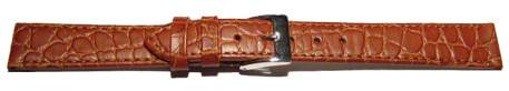 Uhrenarmband Leder braun Safari 22mm Schwarz