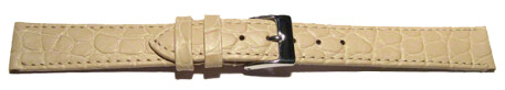 Uhrenarmband Leder sand Safari 12mm Schwarz