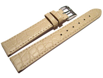 Uhrenarmband Leder sand Safari 16mm Schwarz