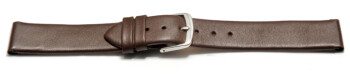Uhrenarmband - echt Leder - mit Clip für feste Stege - dunkelbraun 17mm Schwarz