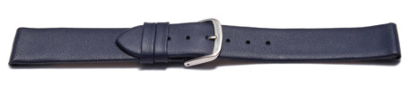 Uhrenarmband - echt Leder - mit Clip für feste Stege - dunkelblau 16mm Schwarz