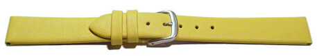 Uhrenarmband Leder Business gelb 10mm Schwarz